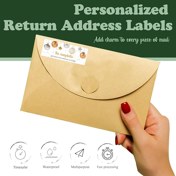 LINMAGCO Personalized Return Address Labels Gold 500 Pcs Mail Labels for Envelopes Weddings Self Adhesive Rectangle Elegant Name Stickers…… | Address Labels - TrueDesk