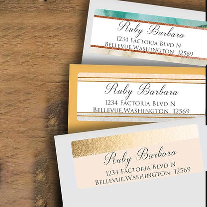LINMAGCO Personalized Return Address Labels Gold 500 Pcs Mail Labels for Envelopes Weddings Self Adhesive Rectangle Elegant Name Stickers…… | Address Labels - TrueDesk