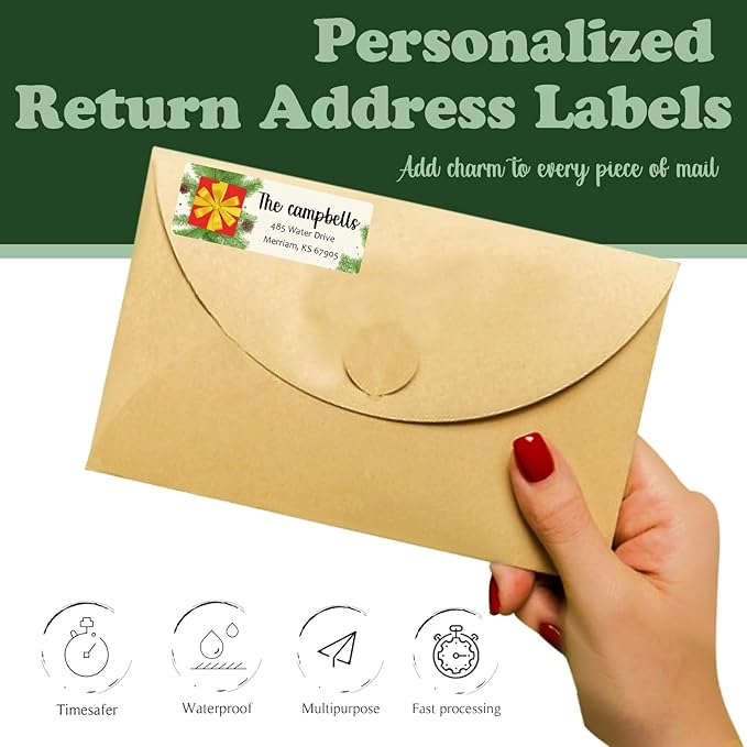 LINMAGCO Personalized Return Address Labels Gold 500 Pcs Mail Labels for Envelopes Weddings Self Adhesive Rectangle Elegant Name Stickers…… | Address Labels - TrueDesk