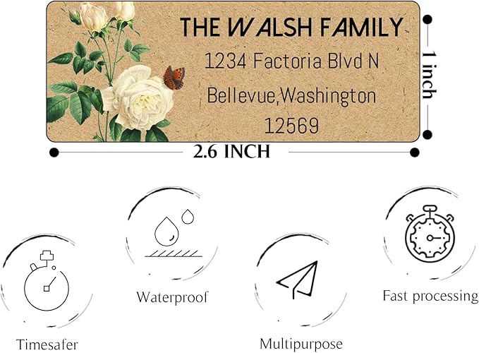 LINMAGCO Personalized Return Address Labels Gold 500 Pcs Mail Labels for Envelopes Weddings Self Adhesive Rectangle Elegant Name Stickers…… | Address Labels - TrueDesk
