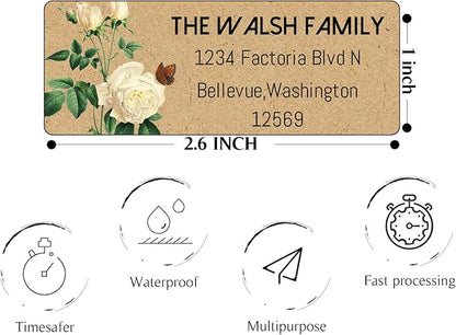 LINMAGCO Personalized Return Address Labels Gold 500 Pcs Mail Labels for Envelopes Weddings Self Adhesive Rectangle Elegant Name Stickers…… | Address Labels - TrueDesk