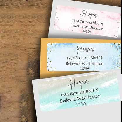 LINMAGCO Personalized Return Address Labels Gold 500 Pcs Mail Labels for Envelopes Weddings Self Adhesive Rectangle Elegant Name Stickers…… | Address Labels - TrueDesk