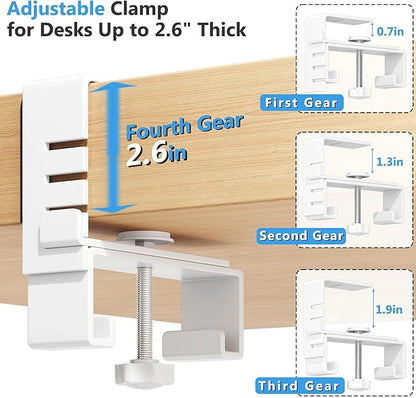 Litwaro Under Desk Cable Management Tray No Drill, 40.6" Cord Organizer with Clamp for Standing Desk, Premium Fabric Cable Tray with Wire Management for Office Home, White | Racks Cabinets - TrueDesk