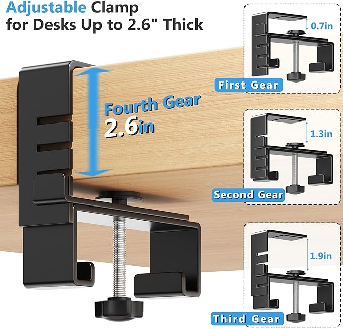 Litwaro Under Desk Cable Management Tray No Drill, 40.6" Cord Organizer with Clamp for Standing Desk, Premium Fabric Cable Tray with Wire Management for Office Home, Black | Cable Raceways - TrueDesk