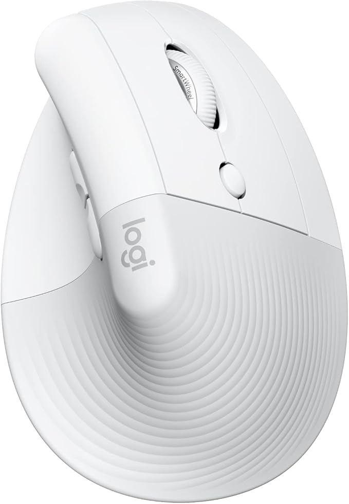 Logitech Lift for Mac Wireless Vertical Ergonomic Mouse, Bluetooth, Quiet Clicks, Silent Smartwheel, 4 Customizable Buttons, for macOS/iPadOS/MacBook Pro/MacBook Air/iMac/iPad - Off White | Mice - TrueDesk