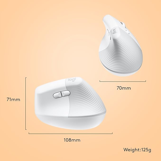 Logitech Lift for Mac Wireless Vertical Ergonomic Mouse, Bluetooth, Quiet Clicks, Silent Smartwheel, 4 Customizable Buttons, for macOS/iPadOS/MacBook Pro/MacBook Air/iMac/iPad - Off White | Mice - TrueDesk