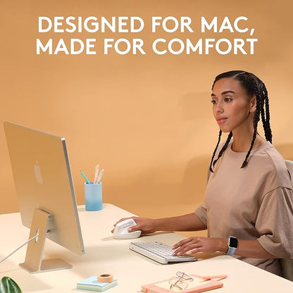 Logitech Lift for Mac Wireless Vertical Ergonomic Mouse, Bluetooth, Quiet Clicks, Silent Smartwheel, 4 Customizable Buttons, for macOS/iPadOS/MacBook Pro/MacBook Air/iMac/iPad - Off White | Mice - TrueDesk