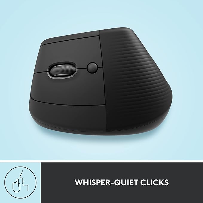 Logitech Lift Left Vertical Ergonomic Mouse, Left - Handed, Wireless, Bluetooth or Logi Bolt USB, Quiet clicks, 4 Buttons, Compatible with Windows/macOS/iPadOS, Laptop, PC - Graphite | Mice - TrueDesk