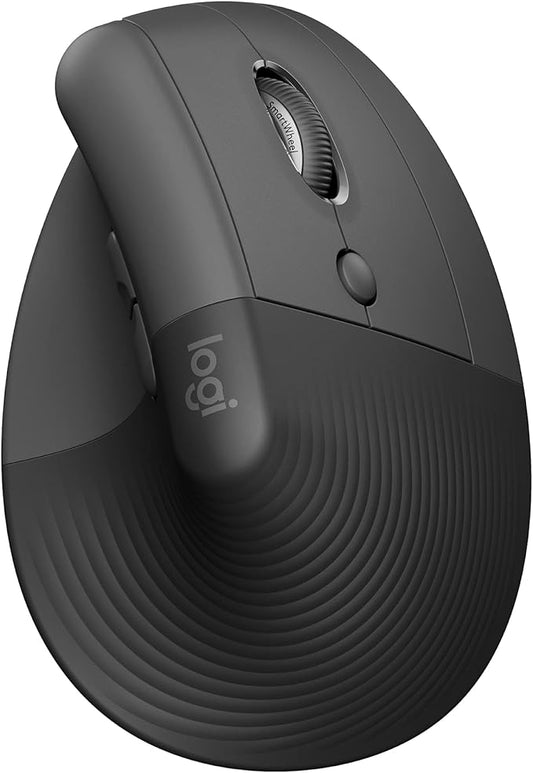 Logitech Lift Vertical Ergonomic Mouse, Wireless, Bluetooth or Logi Bolt USB Receiver, Quiet clicks, 4 Buttons, Compatible with Windows/macOS/iPadOS, Laptop, PC - Graphite | Mice - TrueDesk
