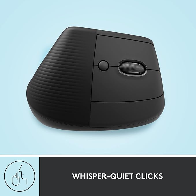 Logitech Lift Vertical Ergonomic Mouse, Wireless, Bluetooth or Logi Bolt USB Receiver, Quiet clicks, 4 Buttons, Compatible with Windows/macOS/iPadOS, Laptop, PC - Graphite | Mice - TrueDesk