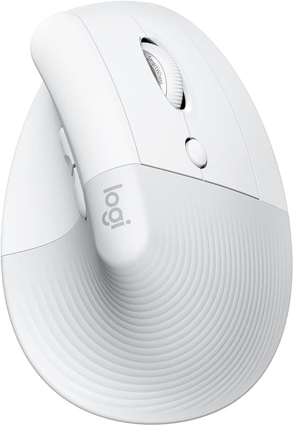 Logitech Lift Vertical Ergonomic Mouse, Wireless, Bluetooth or Logi Bolt USB Receiver, Quiet clicks, 4 Buttons, Compatible with Windows/macOS/iPadOS, Laptop, PC - Off White | Mice - TrueDesk