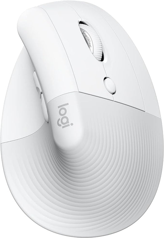 Logitech Lift Vertical Ergonomic Mouse, Wireless, Bluetooth or Logi Bolt USB Receiver, Quiet clicks, 4 Buttons, Compatible with Windows/macOS/iPadOS, Laptop, PC - Off White | Mice - TrueDesk