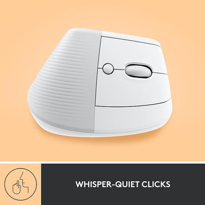 Logitech Lift Vertical Ergonomic Mouse, Wireless, Bluetooth or Logi Bolt USB Receiver, Quiet clicks, 4 Buttons, Compatible with Windows/macOS/iPadOS, Laptop, PC - Off White | Mice - TrueDesk