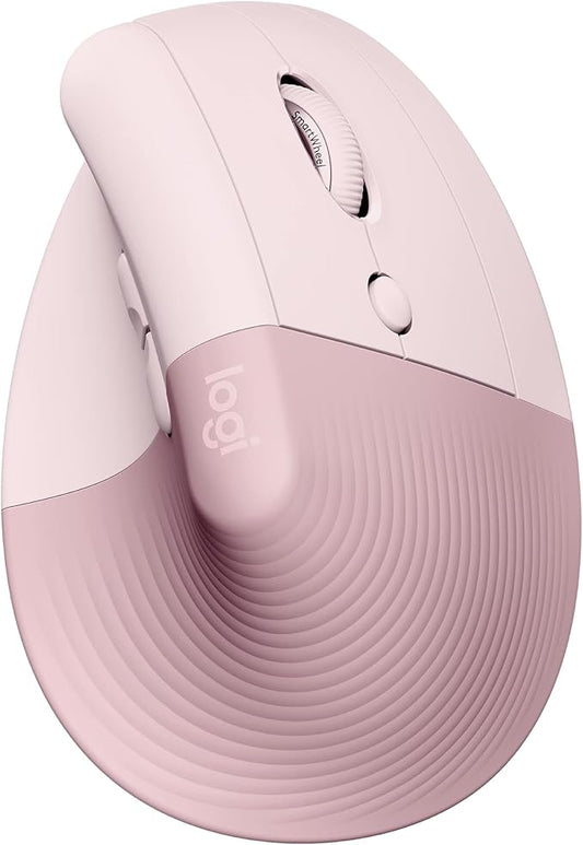 Logitech Lift Vertical Ergonomic Mouse, Wireless, Bluetooth or Logi Bolt USB Receiver, Quiet clicks, 4 Buttons, Compatible with Windows/macOS/iPadOS, Laptop, PC - Rose | Mice - TrueDesk