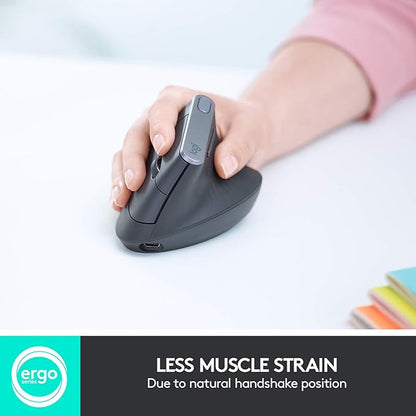 logitech MX Vertical Advanced Ergonomic Mouse, Wireless via Bluetooth or Included USB Receiver (Renewed) | Mice - TrueDesk