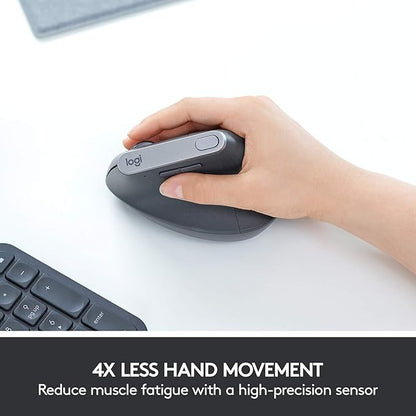 Logitech MX Vertical Wireless Mouse – Ergonomic Design Reduces Muscle Strain, Move Content Between 3 Windows and Apple Computers, Rechargeable, Graphite | Mice - TrueDesk