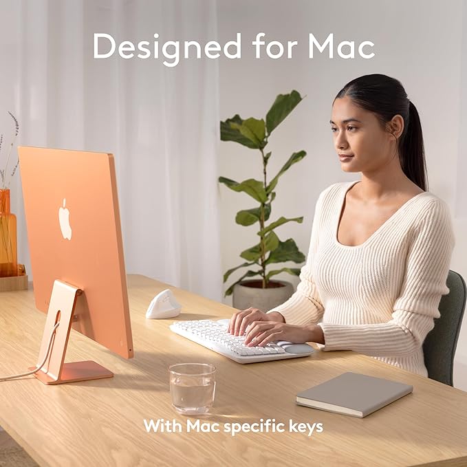 Logitech Wave Keys for Mac, Wireless Ergonomic Keyboard with Cushioned Palm Rest, Comfortable Natural Typing, Bluetooth Keyboard, Easy - Switch, Optimized for Mac, Apple, iPad - Off White | Keyboards - TrueDesk