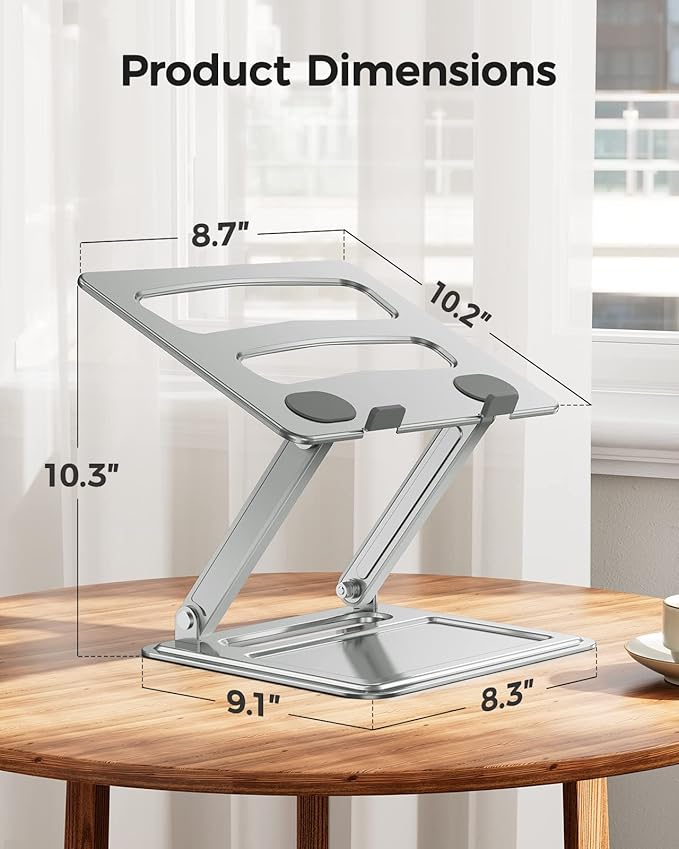LORYERGO Adjustable Laptop Stand, Portable for 17.3inch Laptops, Holds Up to 17.6lbs, Ergonomic Posture & Heat Dissipation | Stands - TrueDesk