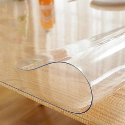LovePads Clear Table Cover Protector, 17 x 54 Inch 2mm Thick Plastic Table Cover, Table Protector for Dining Room Table, Waterproof Dresser Cover Top for Kitchen, Coffee, Writing Desk | Table Pads - TrueDesk