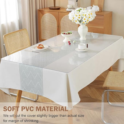 LovePads Clear Table Cover Protector, 20 x 40 Inch 2mm Thick Plastic Table Cover, Table Protector for Dining Room Table, Waterproof Dresser Cover Top for Kitchen, Coffee, Writing Desk | Table Pads - TrueDesk