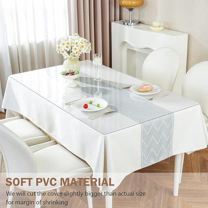 LovePads Clear Table Cover Protector 42 x 66 Inch, 1.5mm Thick Plastic Table Cover, Table Protector for Dining Room Table, Waterproof Vinyl Tablecloth Table Pad Mat for Kitchen, Dresser, Writing Desk | Table Pads - TrueDesk