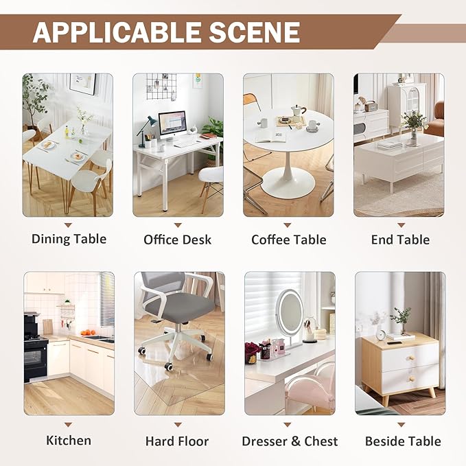 LovePads Clear Table Cover Protector 48 x 78 Inch, 1.5mm Thick Plastic Table Cover, Table Protector for Dining Room Table, Waterproof Vinyl Tablecloth Table Pad Mat for Kitchen, Dresser, Writing Desk | Table Pads - TrueDesk