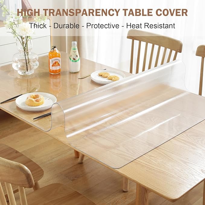 LovePads Frosted Desk Mat 18 x 36 Inch, 1.5mm Thick Frosted Table Protector, Waterproof Plastic Table Cover Protector, PVC Desk Protector Mat, Vinyl Desk Cover for Desktop, Coffee & Dining Table | Table Pads - TrueDesk