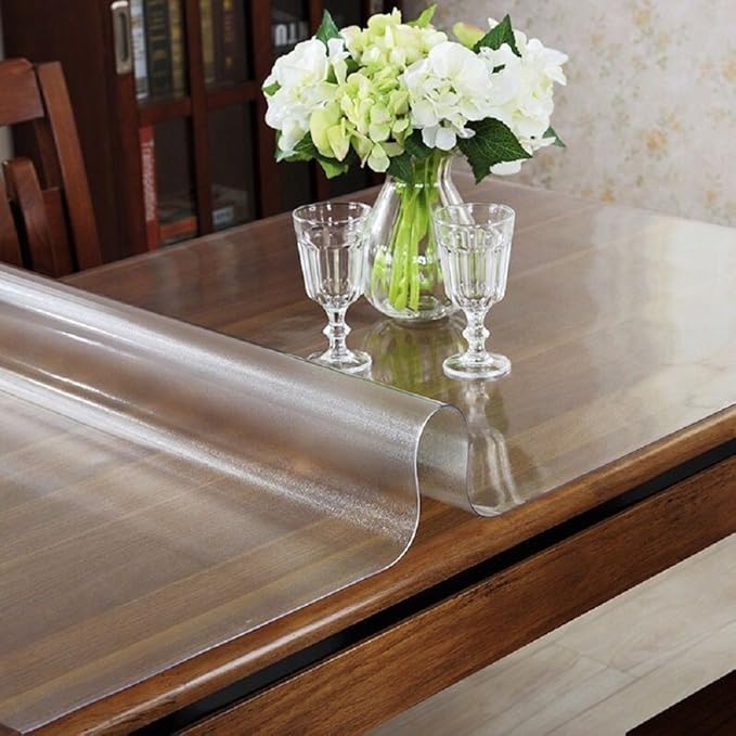 LovePads Frosted Table Cover Protector 36 x 62 Inch, 1.5mm Thick Plastic Table Cover, Table Protector for Dining Room Table, Waterproof Vinyl Tablecloth Table Pad Mat for Kitchen, Writing Desk | Table Pads - TrueDesk