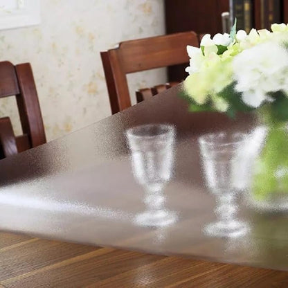 LovePads Frosted Table Cover Protector 36 x 62 Inch, 1.5mm Thick Plastic Table Cover, Table Protector for Dining Room Table, Waterproof Vinyl Tablecloth Table Pad Mat for Kitchen, Writing Desk | Table Pads - TrueDesk