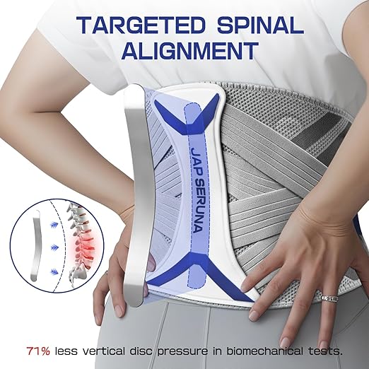 Lower Back Brace for Pain Relief & Posture Correction - Bionic Y - Back Support System with Adjustable 3D Knit Belt, Breathable Lumbar Pad - Medical Grade for Herniated Disc, Sciatica, Scoliosis, Arthritis | Back Braces - TrueDesk