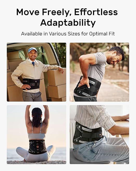 Lower Back Brace for Women, Back Belt Support for Men with 8 Stays, Soft Lumbar Support with Full Protection, Orange Size XL | Lumbar Supports - TrueDesk