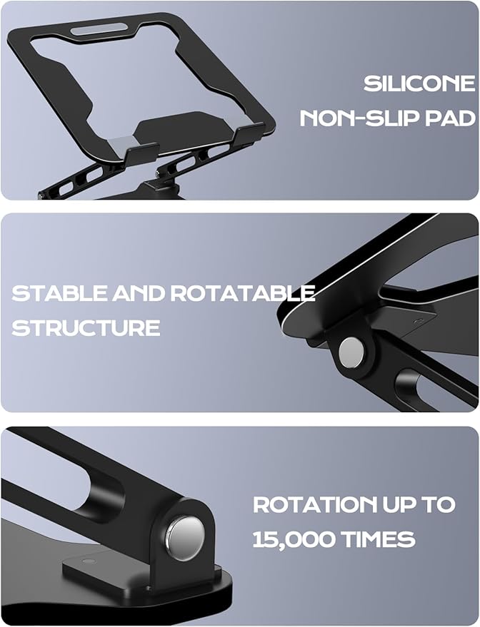 LOXP Adjustable Laptop Stand for Desk, Metal Foldable Laptop Riser, Ventilated Cooling Lectern, Ergonominc Computer Notebook Stand for Desk Compatible with 10 - 15.6“ Laptops | Stands - TrueDesk