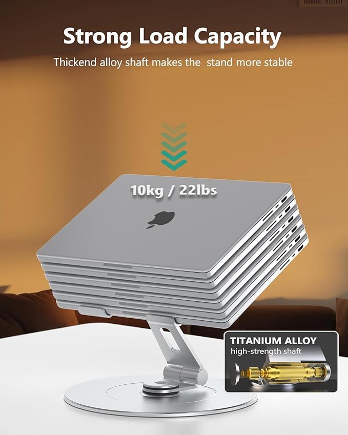 LOXP Laptop Stand with Phone Holder, Adjustable Laptop Stand, Aluminum Computer Mount Holder, Ergonomics Laptop Riser for Desk, Lectern Stand Fits MacBook, up to 17.3" All Notebooks Silver | Stands - TrueDesk