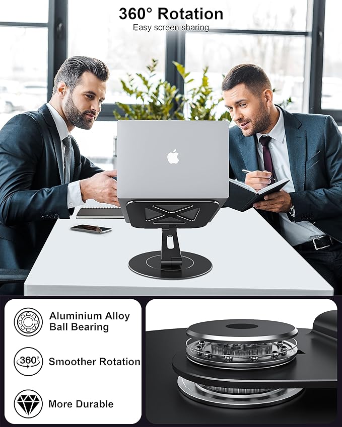 LOXP Ultra - Stable Laptop Stand for Desk with Larger Base, Desktop Organizer, Military - Grade Aluminum Anti - Loosening Structure - Height Adjustable Lectern Stand Suitable for 10 - 17.3 inch | Stands - TrueDesk
