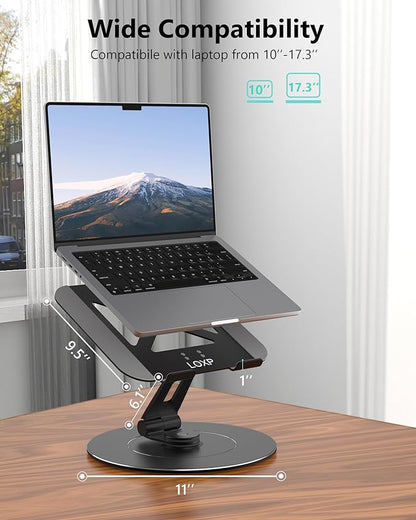 LOXP Ultra - Stable Laptop Stand for Desk with Larger Base, Desktop Organizer, Military - Grade Aluminum Anti - Loosening Structure - Height Adjustable Lectern Stand Suitable for 10 - 17.3 inch | Stands - TrueDesk