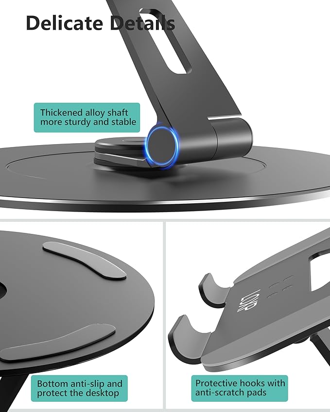 LOXP Ultra - Stable Laptop Stand for Desk with Larger Base, Desktop Organizer, Military - Grade Aluminum Anti - Loosening Structure - Height Adjustable Lectern Stand Suitable for 10 - 17.3 inch | Stands - TrueDesk