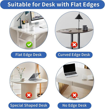LUKETURE Desk Side Storage, Laptop Holder with Cable Management Tray, 2 in 1 Steel Under Desk Laptop Mount, Table Organization, Space Saving Table Accessories for Office and Home (Black) | Stands - TrueDesk