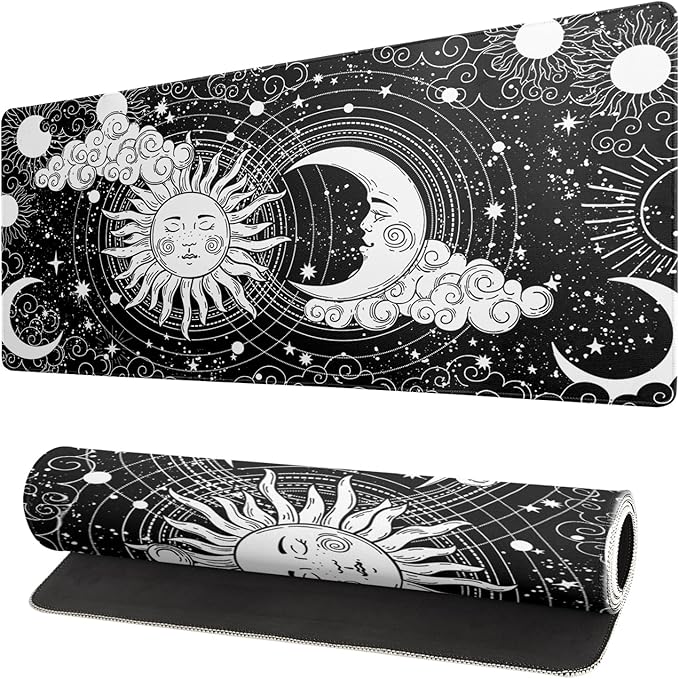 Magic Astrology Extended Big Mouse Pad Large, Gaming Mouse Pad Desk Pad,31.5x11.8 Inch Long Computer Keyboard Mouse Mat Black Mousepad with 3mm Non - Slip Base and Stitched Edge for Gaming and Office | Mouse Pads - TrueDesk