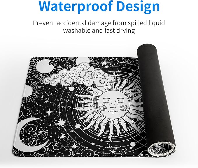 Magic Astrology Extended Big Mouse Pad Large, Gaming Mouse Pad Desk Pad,31.5x11.8 Inch Long Computer Keyboard Mouse Mat Black Mousepad with 3mm Non - Slip Base and Stitched Edge for Gaming and Office | Mouse Pads - TrueDesk