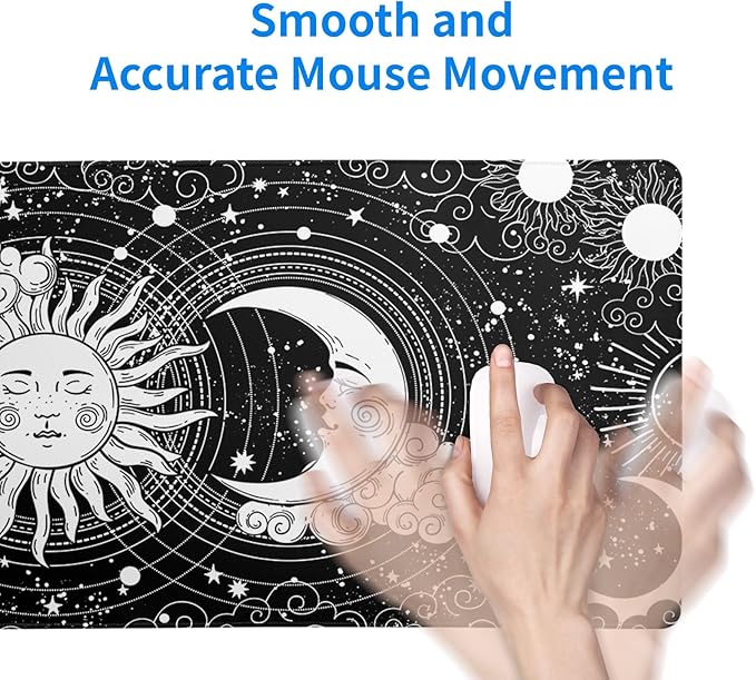 Magic Astrology Extended Big Mouse Pad Large, Gaming Mouse Pad Desk Pad,31.5x11.8 Inch Long Computer Keyboard Mouse Mat Black Mousepad with 3mm Non - Slip Base and Stitched Edge for Gaming and Office | Mouse Pads - TrueDesk