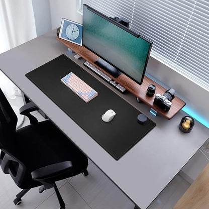 MAIDERN 40' x 16' Cork & Leather Desk Pad, XXL Reversible Gaming Home Office Mat (Black) | Desk Pads Blotters - TrueDesk