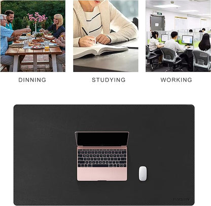 MAIDERN 40” x 24” Leather Desk Mat XL, Large Desk Pad, Reversible Cork & Leather Large Mouse pad for Desk, Waterproof Computer Desk Mat for Gaming Home Office (Black) … | Desk Pads Blotters - TrueDesk