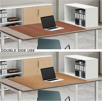 MAIDERN 40” x 24” Leather Desk Pad, Reversible Large Desk Mat, Cork & Leather Large Mouse pad for Desk, Waterproof Computer Desk Pad for Gaming Home Office (Brown) | Mouse Pads - TrueDesk