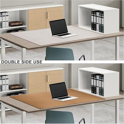 MAIDERN 40”x 24” Leather Desk Pad, Reversible Large Desk Mat, Cork & Leather Large Mouse pad for Desk, Waterproof Computer Desk Pad for Gaming Home Office (Cream) | Mouse Pads - TrueDesk