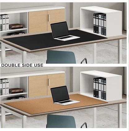 MAIDERN 43.3”x 19.6” Leather Desk Pad XXL, Large Desk Mat, Reversible Cork & Leather Large Mouse pad for Desk, Waterproof Computer Desk Pad for Gaming Home Office (Black) … | Desk Pads Blotters - TrueDesk