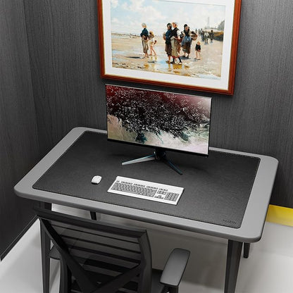 MAIDERN 43.3”x 27.5” Leather Desk Pad, Large Desk Mat, Reversible Cork & Leather Large Mouse pad for Desk, Waterproof Computer Desk Pad for Gaming Home Office (Black) | Desk Pads Blotters - TrueDesk