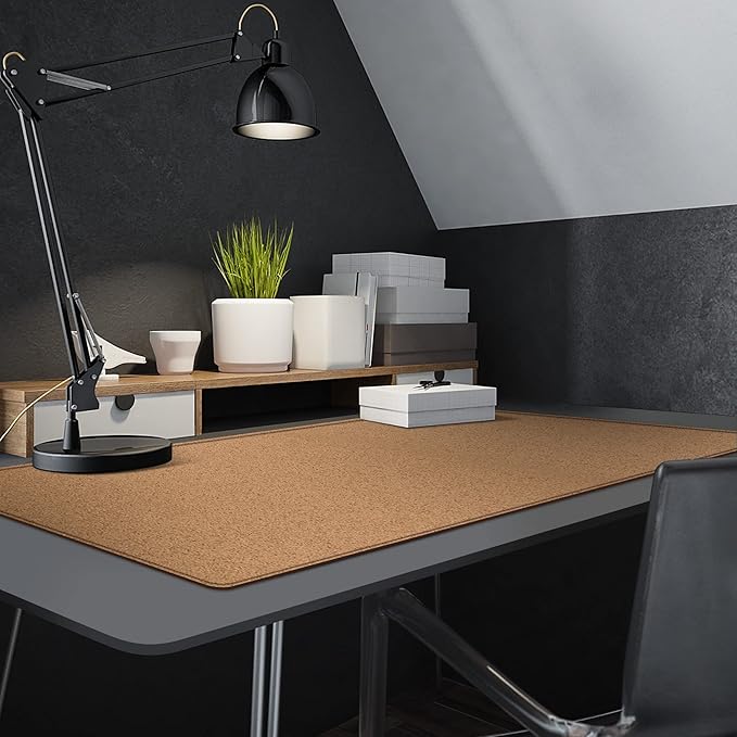 MAIDERN 47.2" x 23.6" XXL Cork & Leather Desk Mat, Full Desk Mouse Pad, Dual Sided, Gaming & Home Office (Brown) | Desk Pads Blotters - TrueDesk