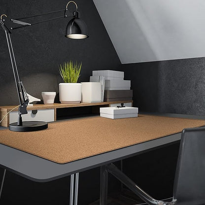 MAIDERN 47.2" x 23.6" XXL Cork & Leather Desk Mat, Reversible Full Desk Mouse Pad Protector (Black) | Desk Pads Blotters - TrueDesk