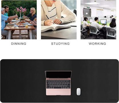 MAIDERN 51.2”x 19.6” Leather Desk Pad, Large Desk Mat, Reversible Cork & Leather Large Mouse pad for Desk, Waterproof Computer Desk Pad for Gaming Home Office (Black) … | Desk Pads Blotters - TrueDesk