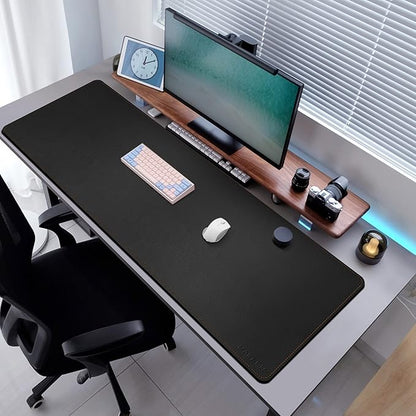 MAIDERN 55” x 24” Cork & Leather Desk Pad, Large XXL Desk Mat, Full Desk Mouse Pad, Dual Sided Desk Pad, Desk Pad Protector for Gaming Home Office (Black) | Desk Pads Blotters - TrueDesk